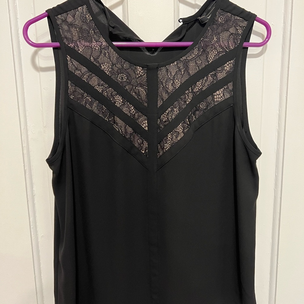 BCBG black lace blouse, size small